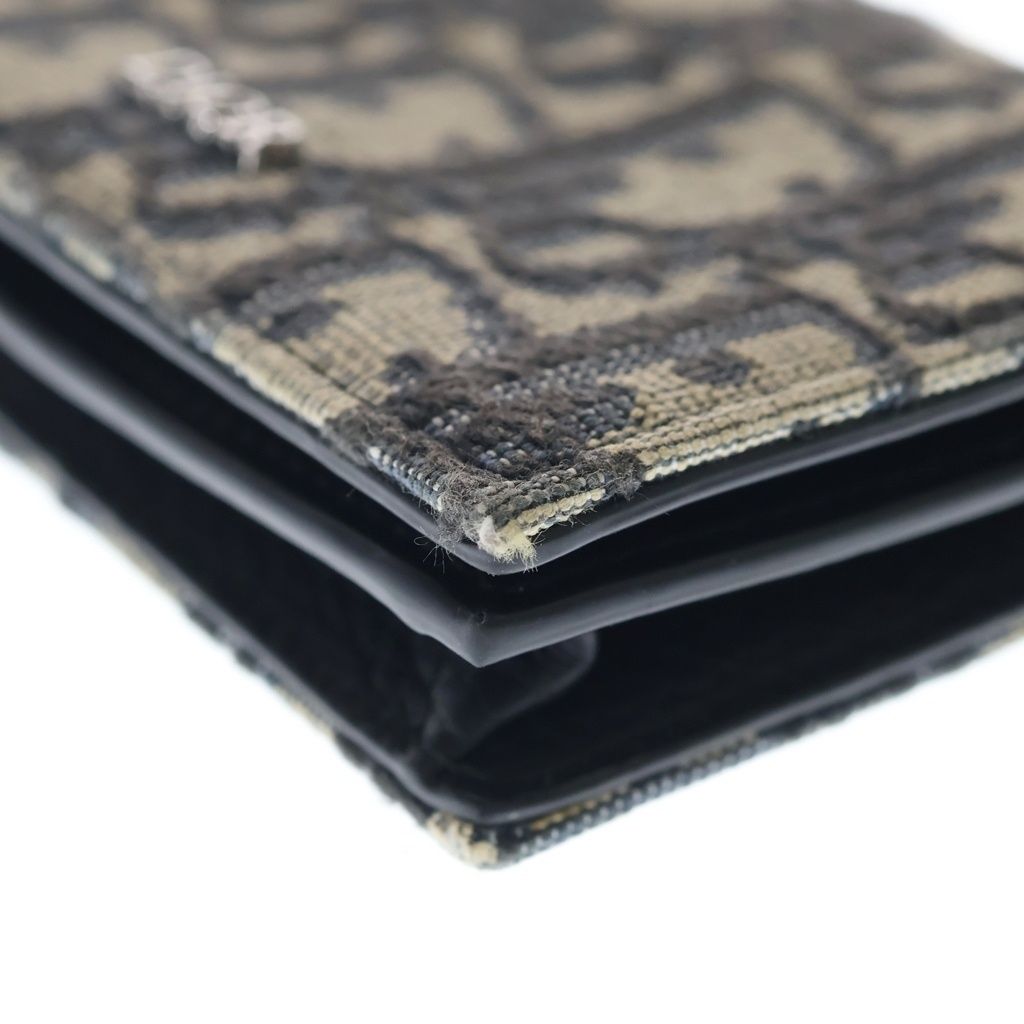 Dior Oblique Card Case Business Holder Canvas Leather Navy — view 5