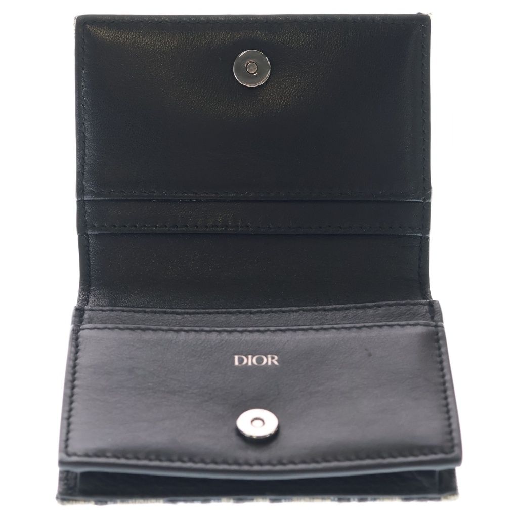 Dior Oblique Card Case Business Holder Canvas Leather Navy — view 4