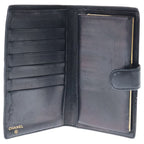Chanel CC Logo Caviar Leather Kiss Lock Bifold Wallet Black — view 4