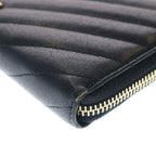 Saint Laurent Stitch Zip Around Gold Wallet Black — view 5