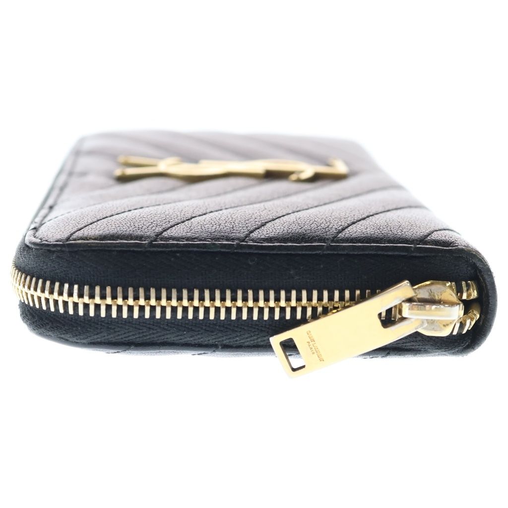 Saint Laurent Stitch Zip Around Gold Wallet Black — view 3