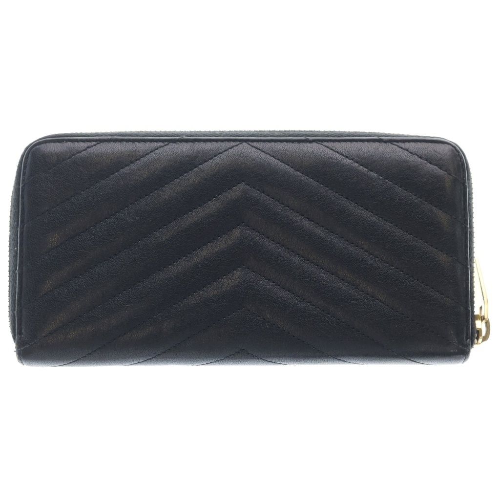 Saint Laurent Stitch Zip Around Gold Wallet Black — view 2