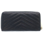 Saint Laurent Stitch Zip Around Gold Wallet Black — view 2