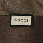 Gucci GG Logo Jacquard Silk Blend Wool Shawl Scarf Beige — view 6