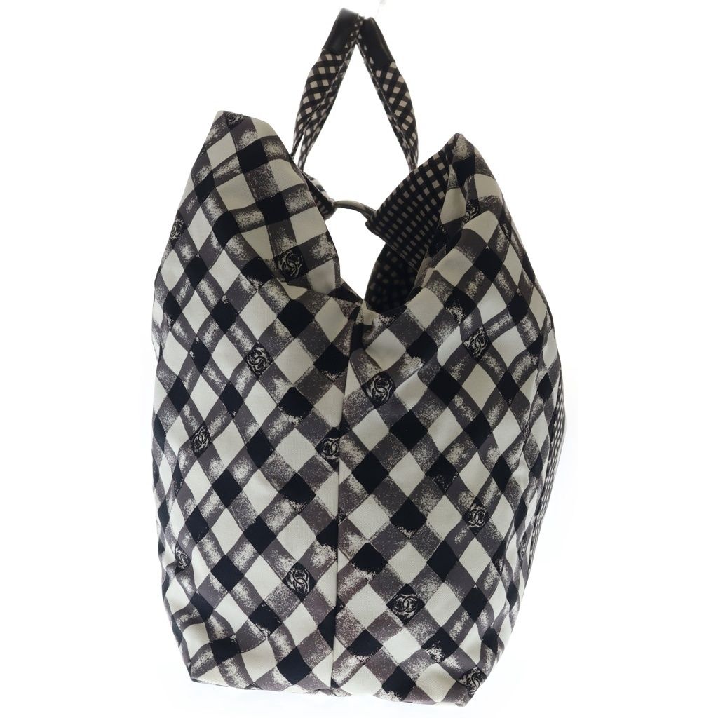 Chanel Cruise Line Travel Bag White Black Gingham Check — view 3