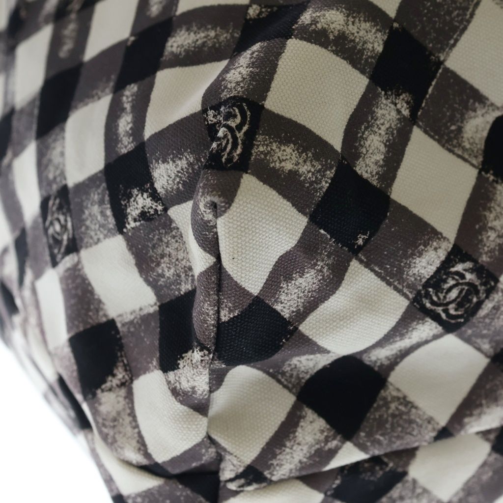 Chanel Cruise Line Travel Bag White Black Gingham Check — view 6