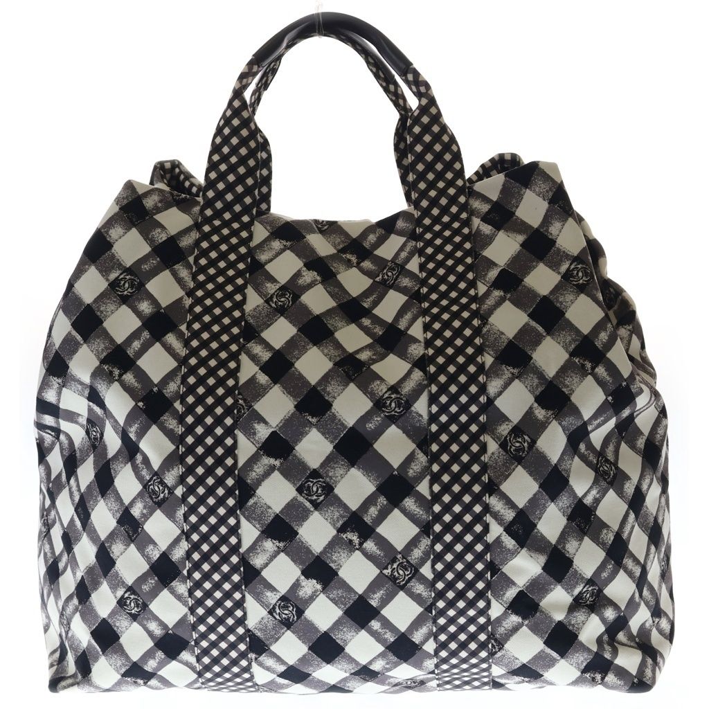 Chanel Cruise Line Travel Bag White Black Gingham Check — view 2