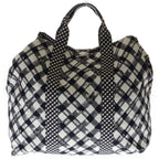 Chanel Cruise Line Travel Bag White Black Gingham Check