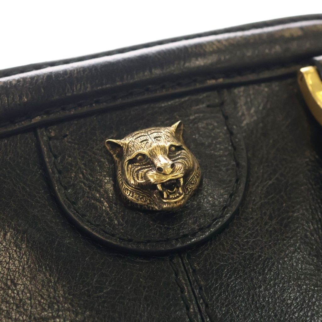 Gucci Liber 2-Way Shoulder Bag Black Leather Gold — view 6