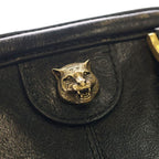 Gucci Liber 2-Way Shoulder Bag Black Leather Gold — view 6