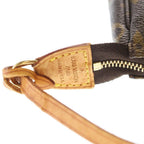 Louis Vuitton Monogram Pochette Mini Bag Pouch Brown Leather Gold — view 6