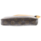 Louis Vuitton Monogram Pochette Mini Bag Pouch Brown Leather Gold — view 4