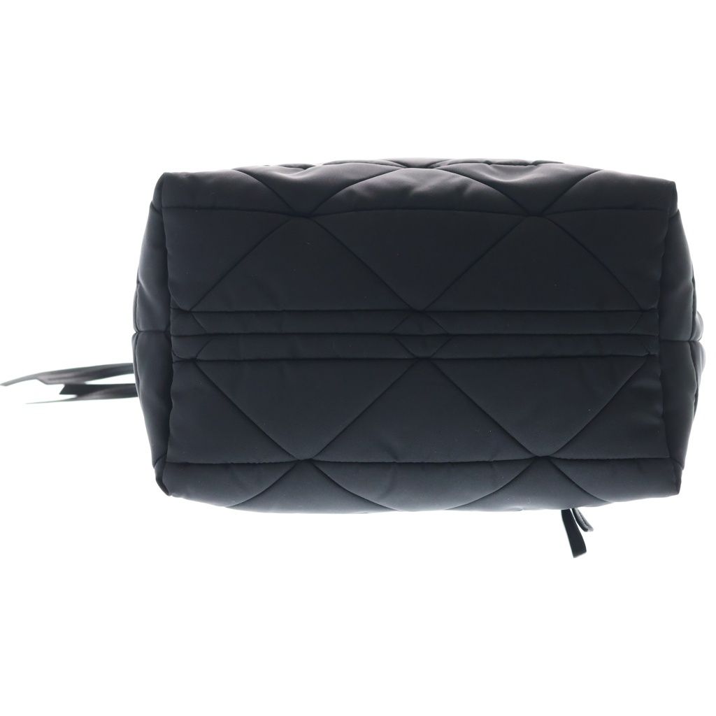 Prada Ri Nylon Midi Ampadet 2-Way Shoulder Bag Black Leather Silver — view 4