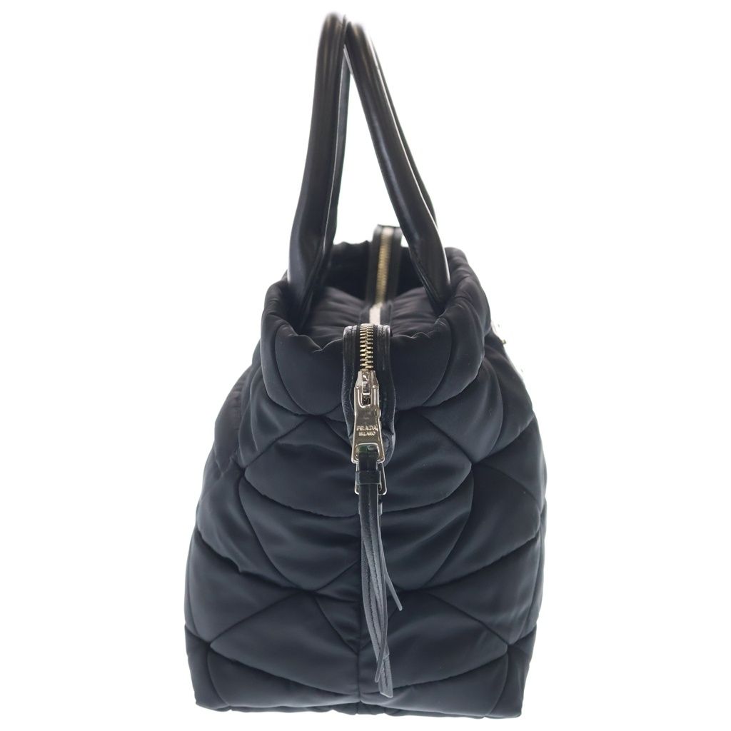 Prada Ri Nylon Midi Ampadet 2-Way Shoulder Bag Black Leather Silver — view 3