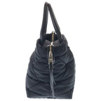 Prada Ri Nylon Midi Ampadet 2-Way Shoulder Bag Black Leather Silver — view 3
