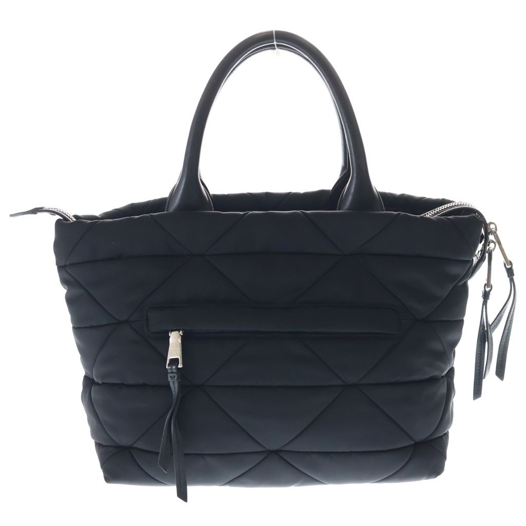 Prada Ri Nylon Midi Ampadet 2-Way Shoulder Bag Black Leather Silver — view 2
