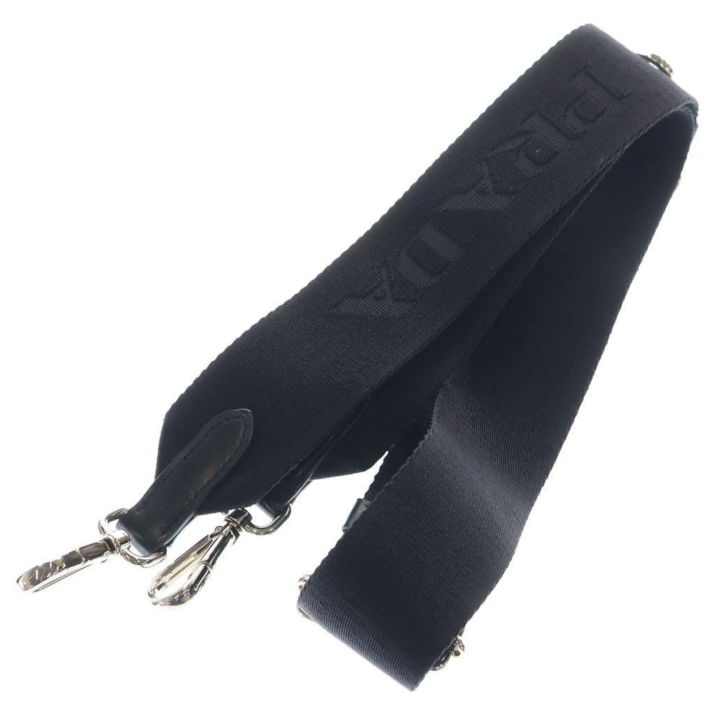 Prada Ri Nylon Midi Ampadet 2-Way Shoulder Bag Black Leather Silver — view 9