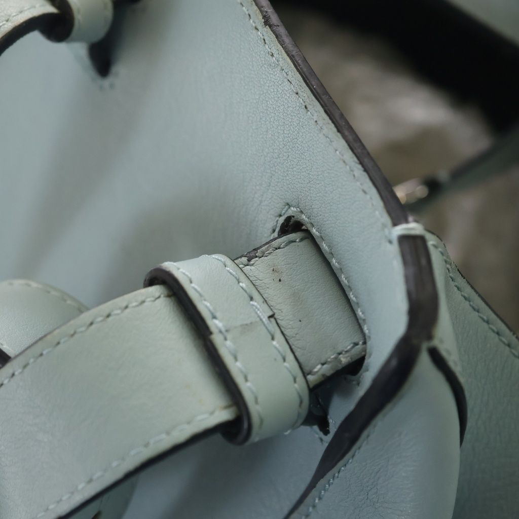Loewe Hammock 2-Way Shoulder Bag Light Blue Leather Silver — view 7