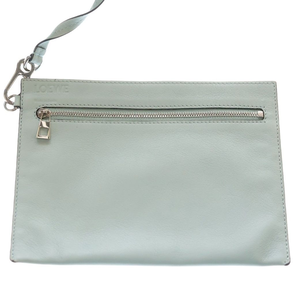 Loewe Hammock 2-Way Shoulder Bag Light Blue Leather Silver — view 9