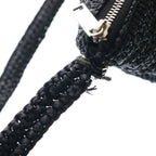 Saint Laurent Paris Raffia Cross Belt Bag Black Silver — view 6