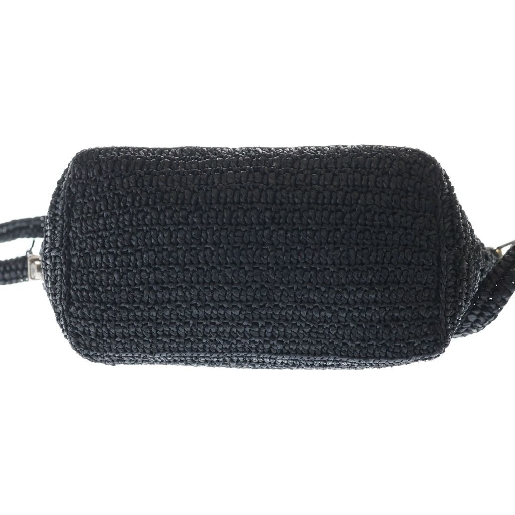 Saint Laurent Paris Raffia Cross Belt Bag Black Silver — view 4
