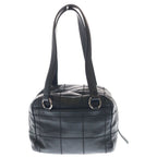 Chanel Choco Bar Leather Mini Boston Handbag Silver Black — view 2