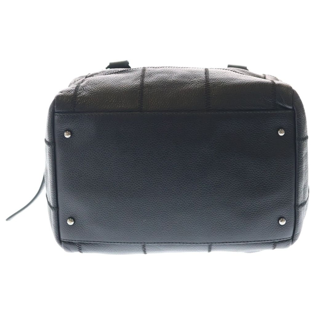 Chanel Choco Bar Leather Mini Boston Handbag Silver Black — view 4