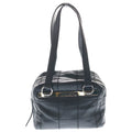 Chanel Choco Bar Leather Mini Boston Handbag Silver Black