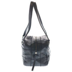 Chanel Choco Bar Leather Mini Boston Handbag Silver Black — view 3