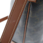 Celine Triomphe Small Bucket Shoulder Bag Brown Leather Gold — view 6