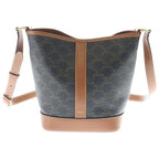 Celine Triomphe Small Bucket Shoulder Bag Brown Leather Gold
