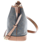Celine Triomphe Small Bucket Shoulder Bag Brown Leather Gold — view 3
