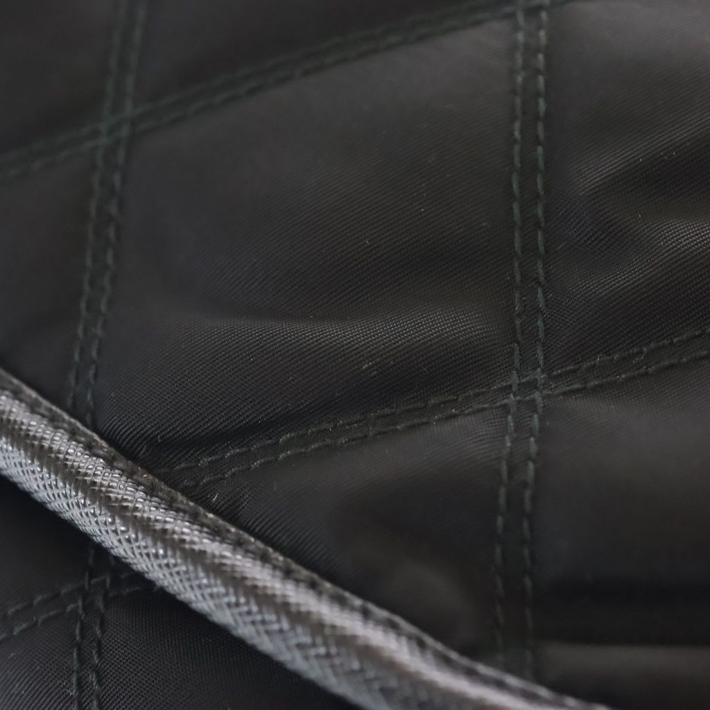 Prada Quilted Nylon Messenger Shoulder Bag Silver Black — view 7