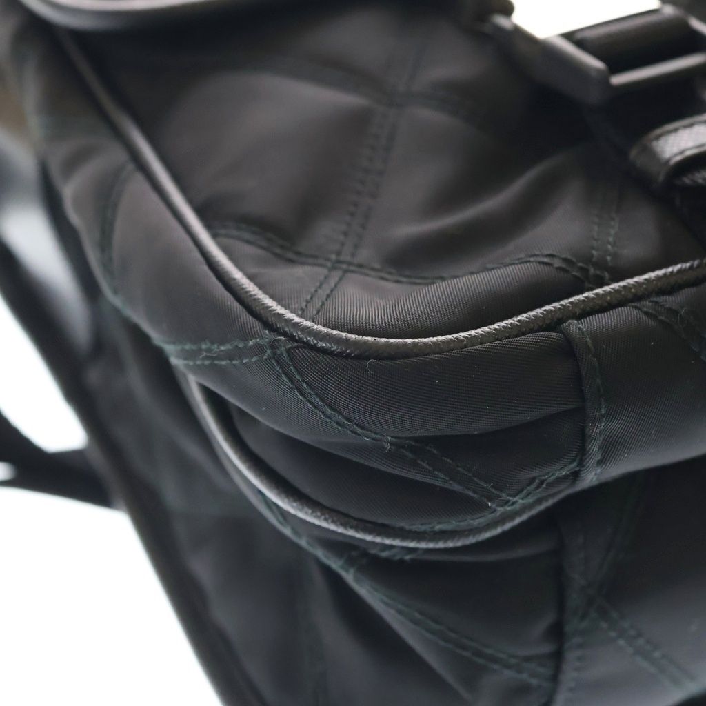 Prada Quilted Nylon Messenger Shoulder Bag Silver Black — view 5