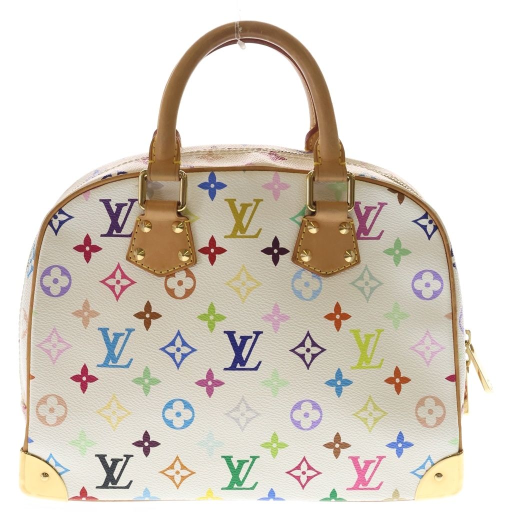 Louis Vuitton Monogram Multicolor Tourville Blanc Handbag White Brown Leather — view 2