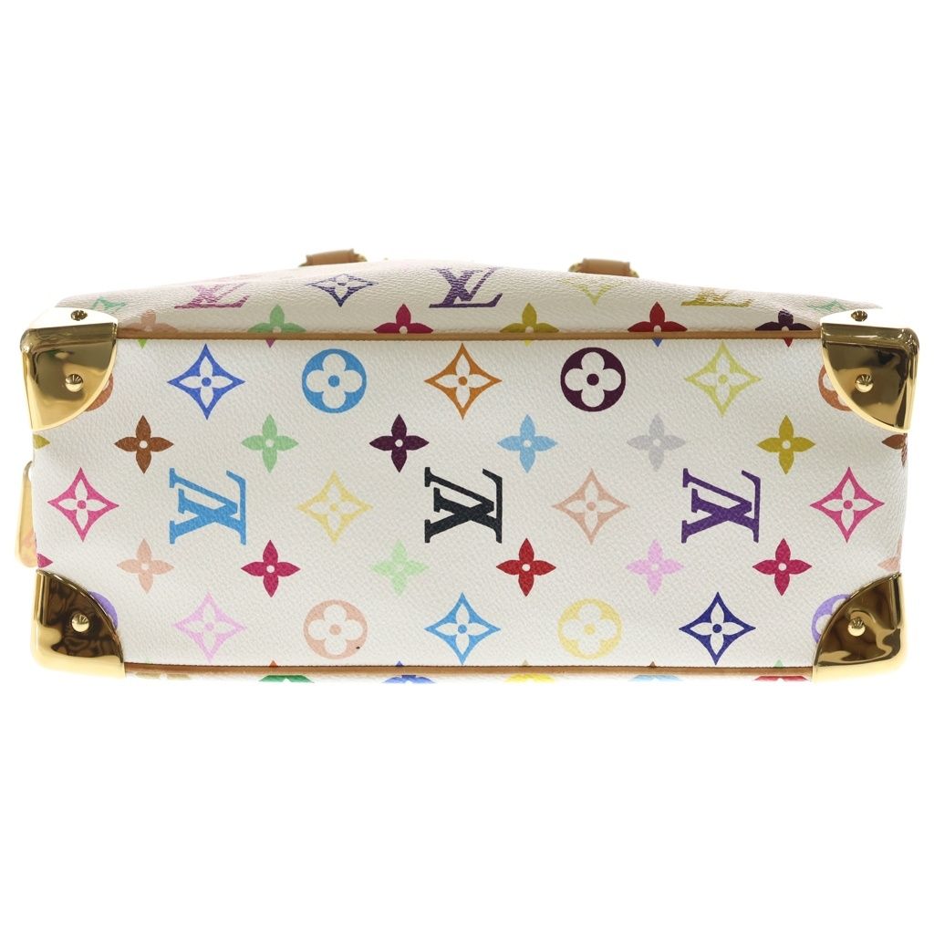 Louis Vuitton Monogram Multicolor Tourville Blanc Handbag White Brown Leather — view 4