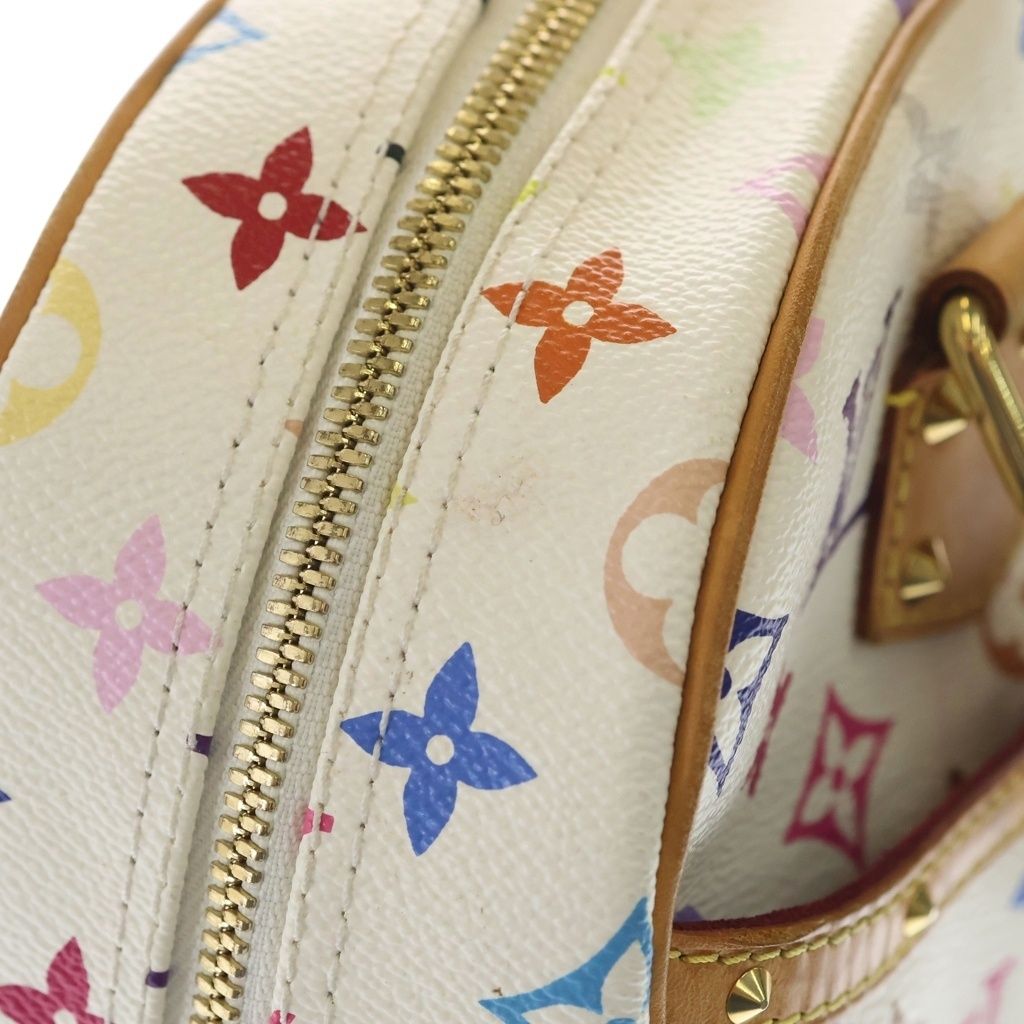 Louis Vuitton Monogram Multicolor Tourville Blanc Handbag White Brown Leather — view 7