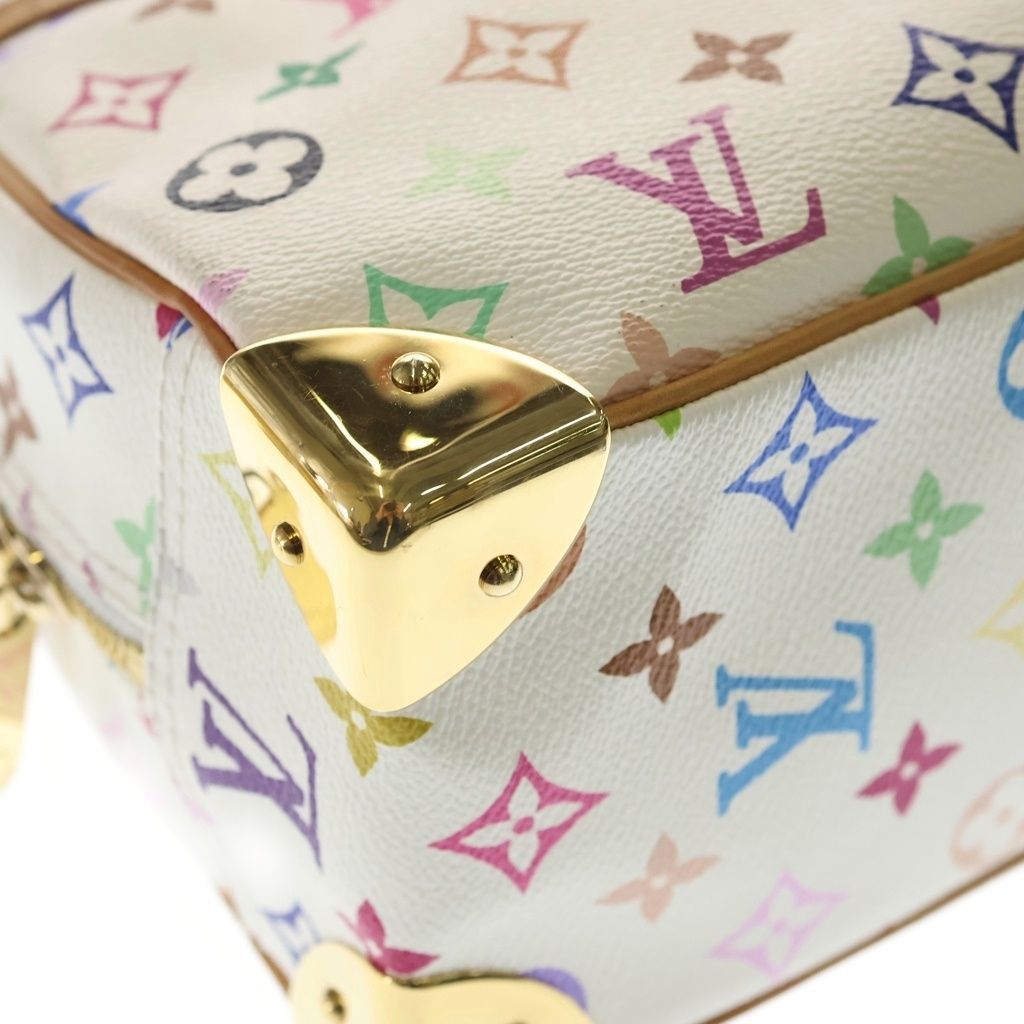 Louis Vuitton Monogram Multicolor Tourville Blanc Handbag White Brown Leather — view 5