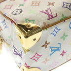 Louis Vuitton Monogram Multicolor Tourville Blanc Handbag White Brown Leather — view 5