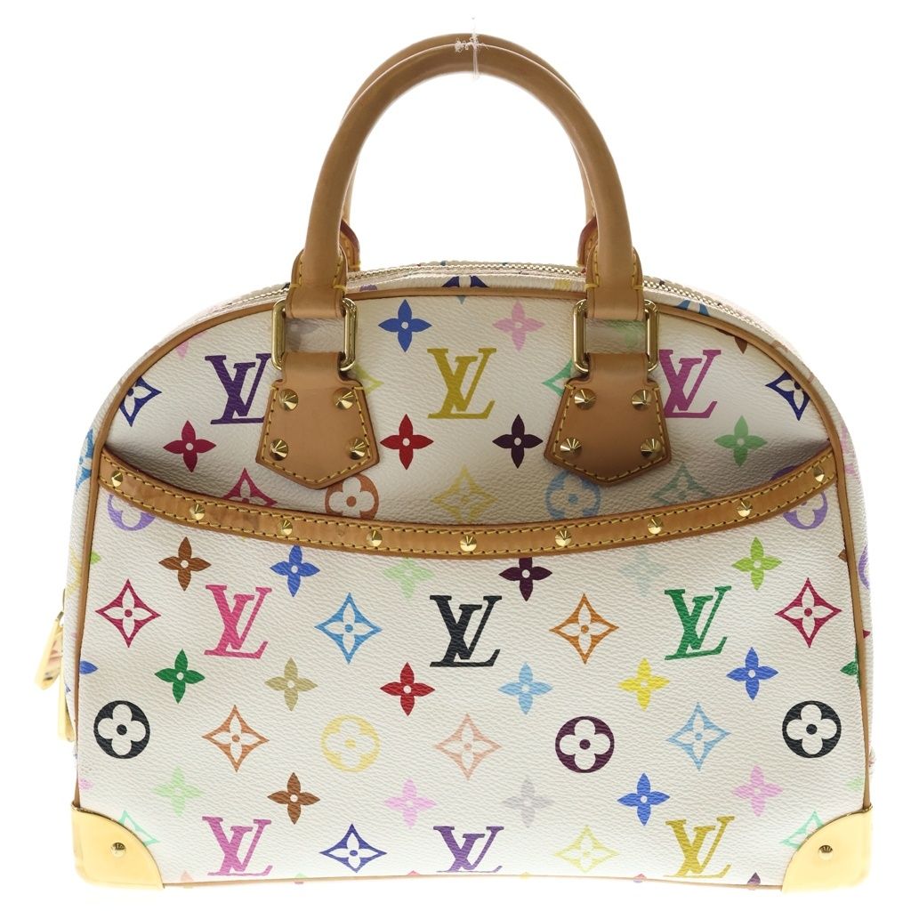 Louis Vuitton Monogram Multicolor Tourville Blanc Handbag White Brown Leather