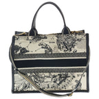 Dior Book Tote Black White Cotton Calfskin — view 2
