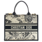 Dior Book Tote Black White Cotton Calfskin