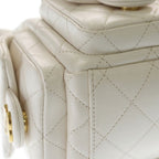 Chanel Quilted Maxi Hobo Lambskin Gold Chain Tote White — view 5