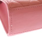 Chanel Mini Quilted 2-Way Chain Shoulder Lambskin Bag Pearl Pink — view 5