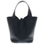 Hermes Picotin MM Taurillon Clemence Leather Handbag Black Silver — view 2