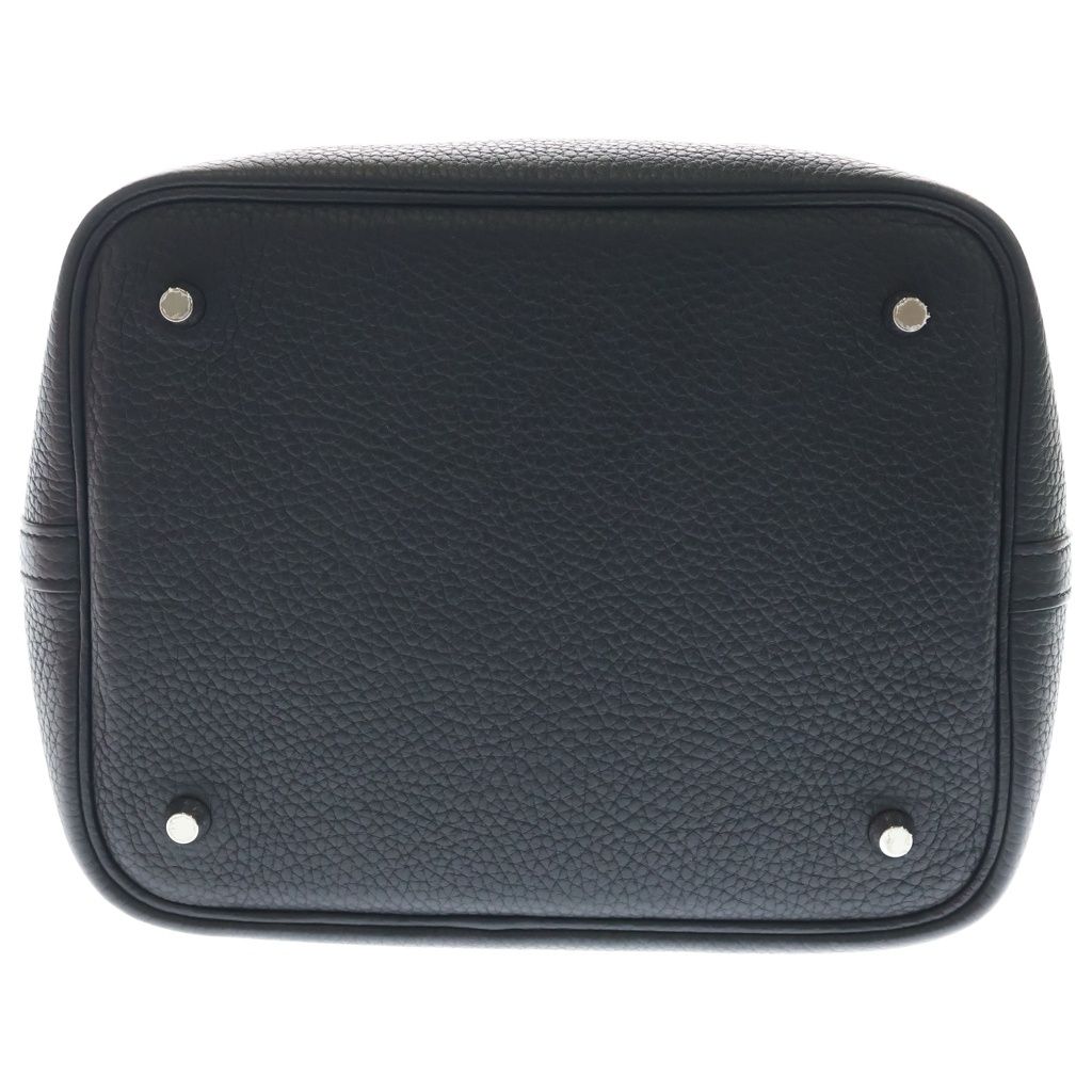 Hermes Picotin MM Taurillon Clemence Leather Handbag Black Silver — view 4