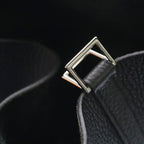 Hermes Picotin MM Taurillon Clemence Leather Handbag Black Silver — view 6