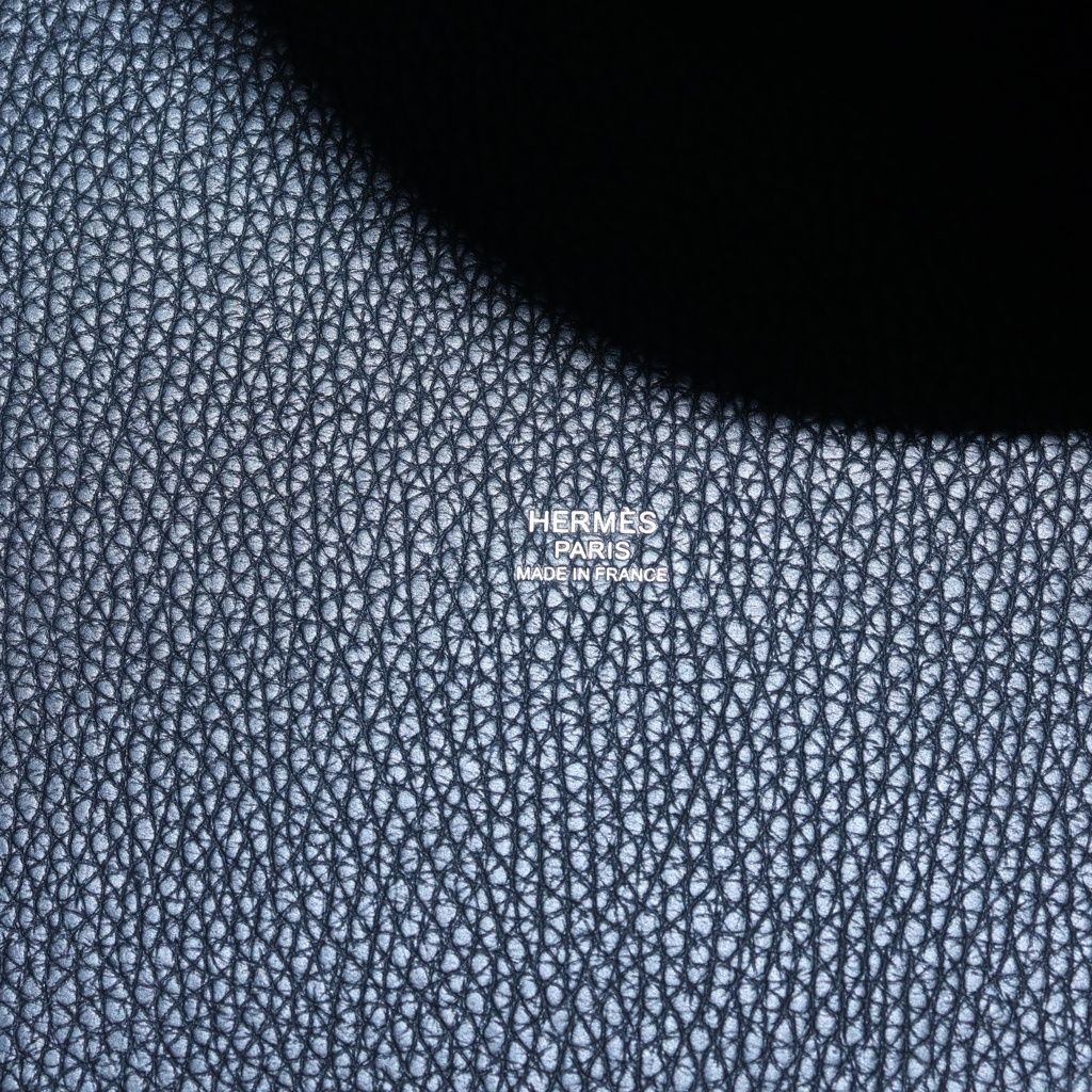 Hermes Picotin MM Taurillon Clemence Leather Handbag Black Silver — view 7