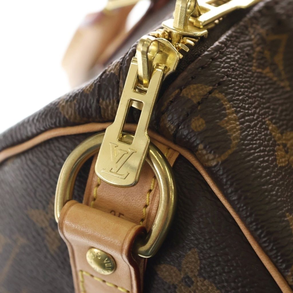 Louis Vuitton Monogram Speedy 25 2-Way Boston Bag Brown Leather Gold — view 6
