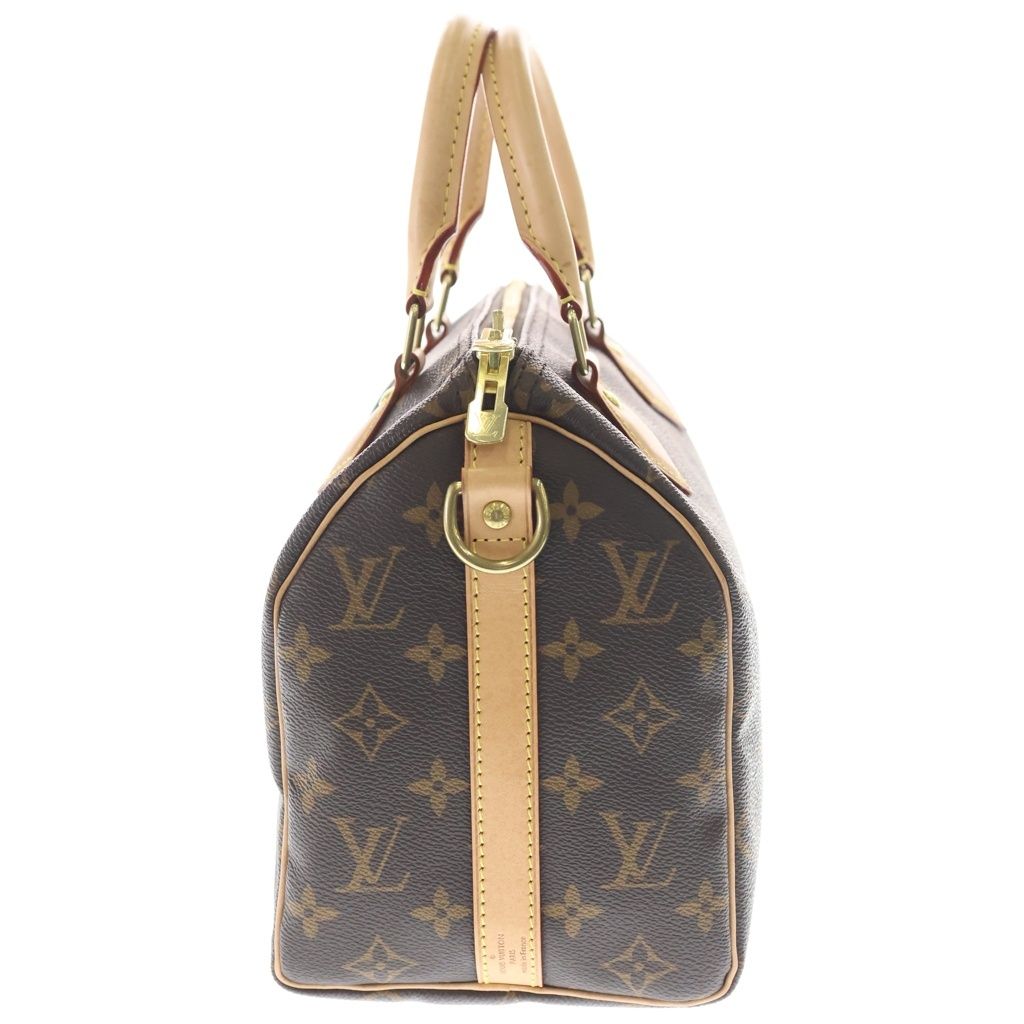 Louis Vuitton Monogram Speedy 25 2-Way Boston Bag Brown Leather Gold — view 3